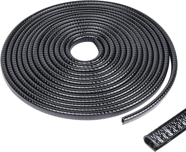 Car Door Edge Guards, U Shape Rubber Seal, 5m Car Door Edge Protector for Metal, Glass and Boat, Grip Range 1.0mm to 2.5mm Thickness, Edging Trim Fit for Most Car, Easy Install without Stick. (5m)