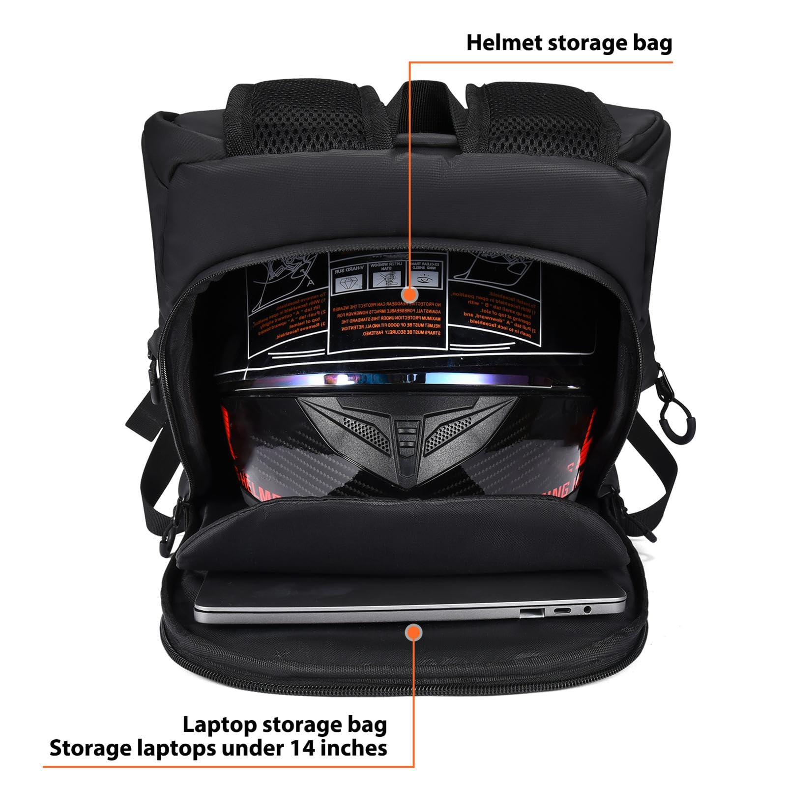 Zaino per caschi, zaino per moto impermeabile,Zaino ergonomico per caschi - Borsa per caschi da moto impermeabile, borsa per caschi da equitazione di grande capacità