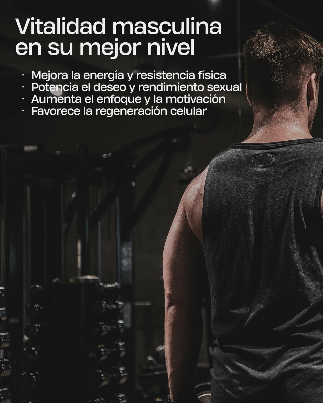 Testosterona Hombre (Para 30 Días) Suplemento Natural con Tribulus, Maca y Ginseng – Aumento Testosterona, Energía y Fuerza – Mejora Rendimiento, Vitalidad y Ánimo – Vegano, Sin Gluten