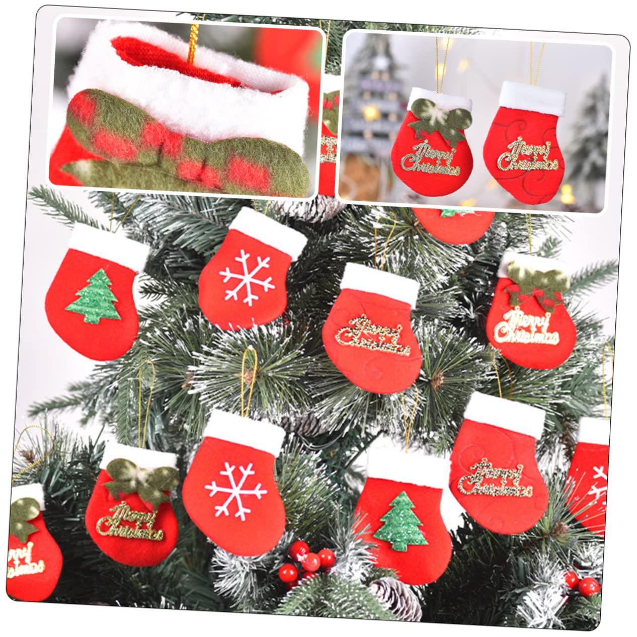 TOPBATHY 64stücke Weihnachtsstrümpfe Aus Hochwertigem Weihnachtsdekoration Für Kamin Geschenkesack Und Christbaumzubehör Für Festliche Anlässe Und Familienfeiern