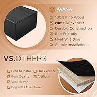 Vista 5 de Avana Mantel rústico para chimenea, madera hecha a mano, 72 x 8 x 5 pulgadas, acabado espresso