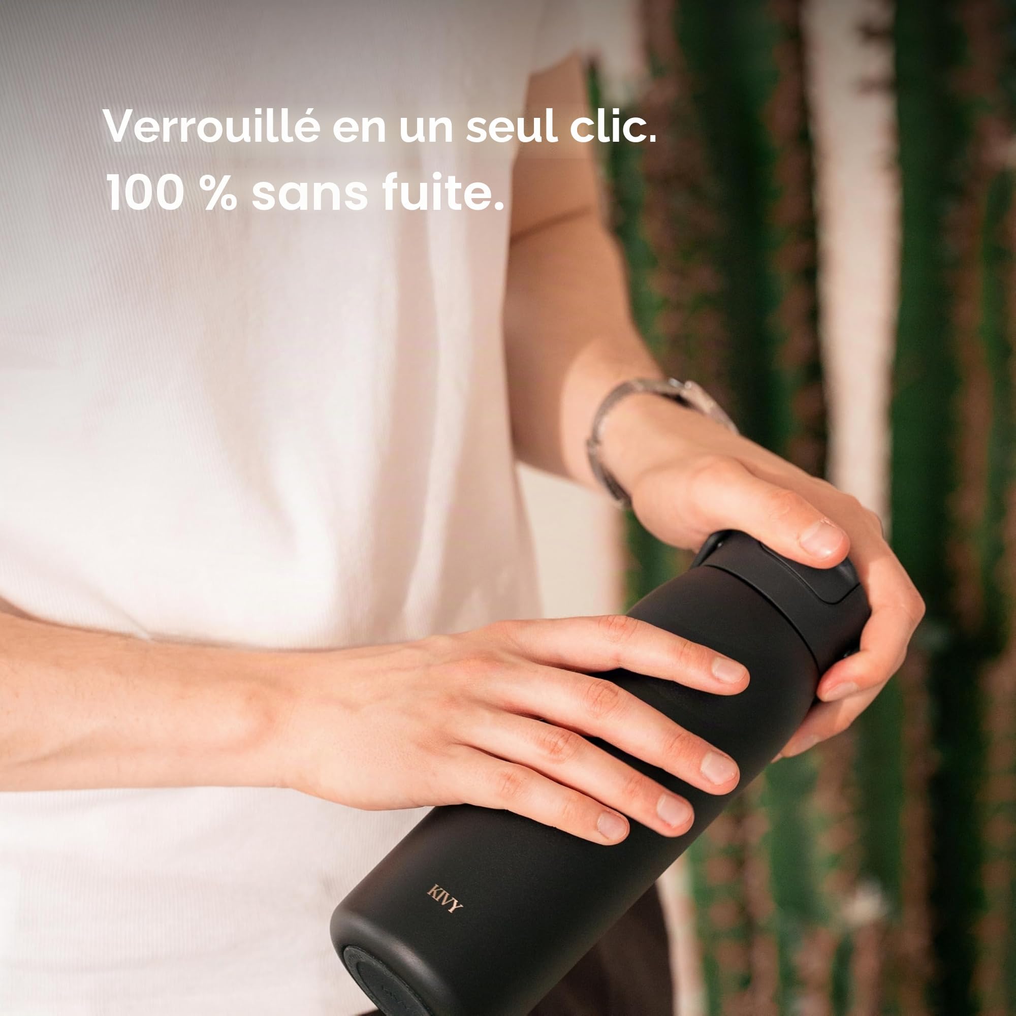 KIVY Gourde en acier inoxydable 1 l avec paille - Bouteille isotherme de 1 l - Passe au lave-vaisselle - Gourde Gym & Fitness - Gourde isotherme en acier inoxydable - Bouteille isotherme | 24 heures de froid, 12 heures de chaleur, anti-fuite, isotherme, b