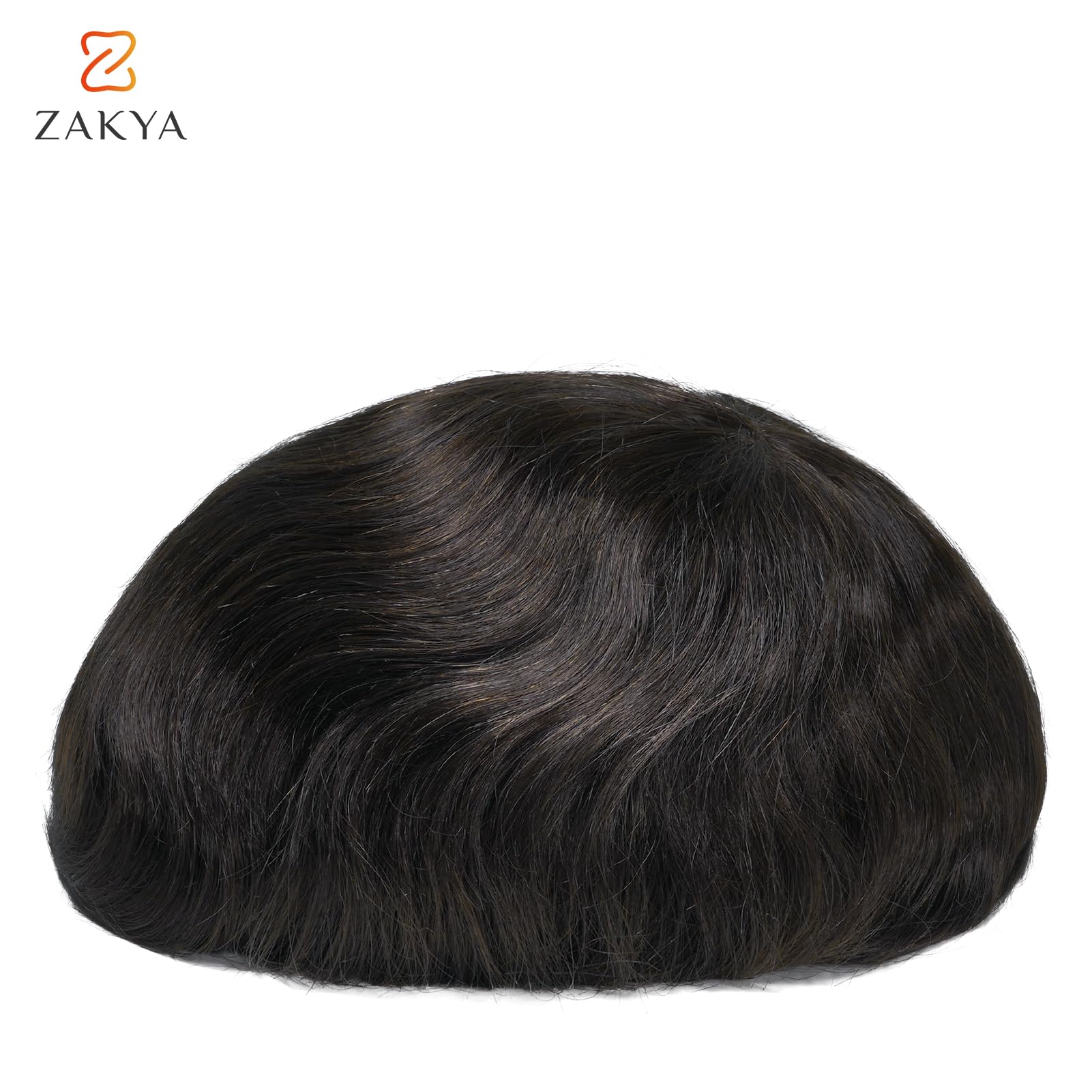 Zakya Tupet z prawdziwych włosów dla mężczyzn, 100% naturalne włosy, lekka, średnia gęstość, peruka dla mężczyzn, rozmiar bazowy 20 x 25 cm (ciemny jasnobrązowy 3#)
