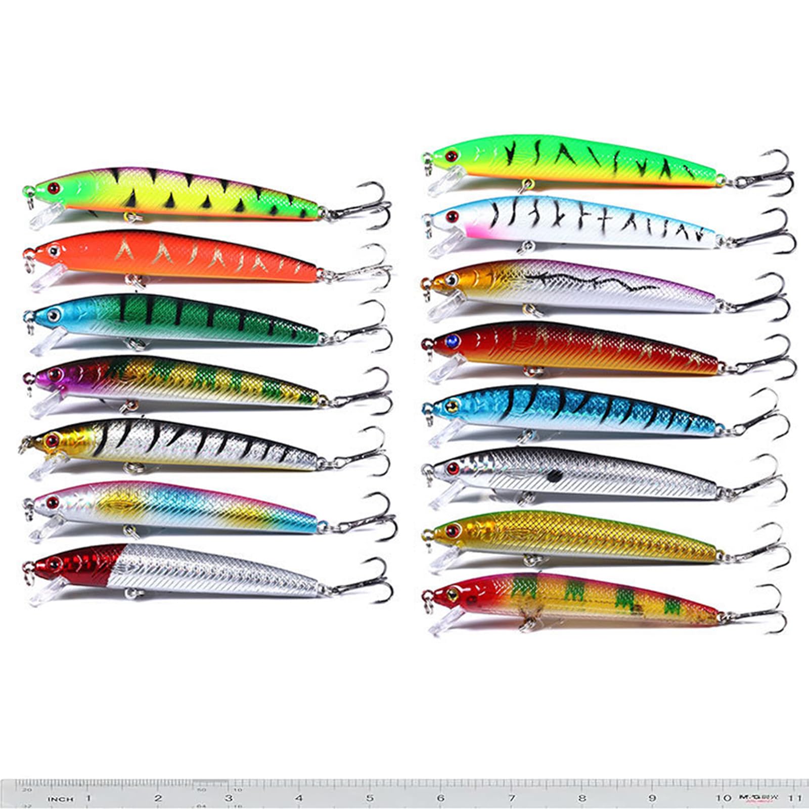 Pezlun Fishing Lures Kit Minnow Popper Crank Baits Freshwater Bass Fishing Baits Set