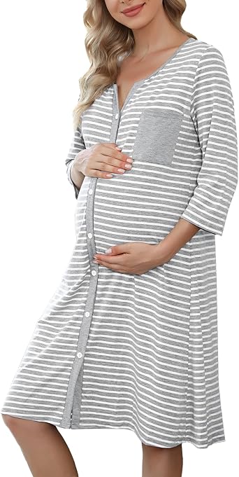 Marvmys Maternity Nightdress For Hospital Breastfeeding Nightwear