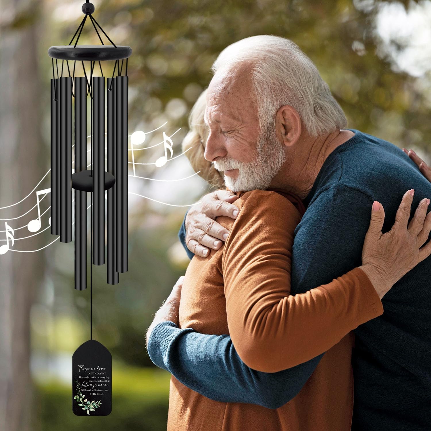 Sympathy Wind Chimes, Produced in USA, Personalized Wind Chimes for Loss of Loved Father/Mother/Lover, Commemorative Sympathy Bereavement Gifts for Condolences/Funeral (26inch)