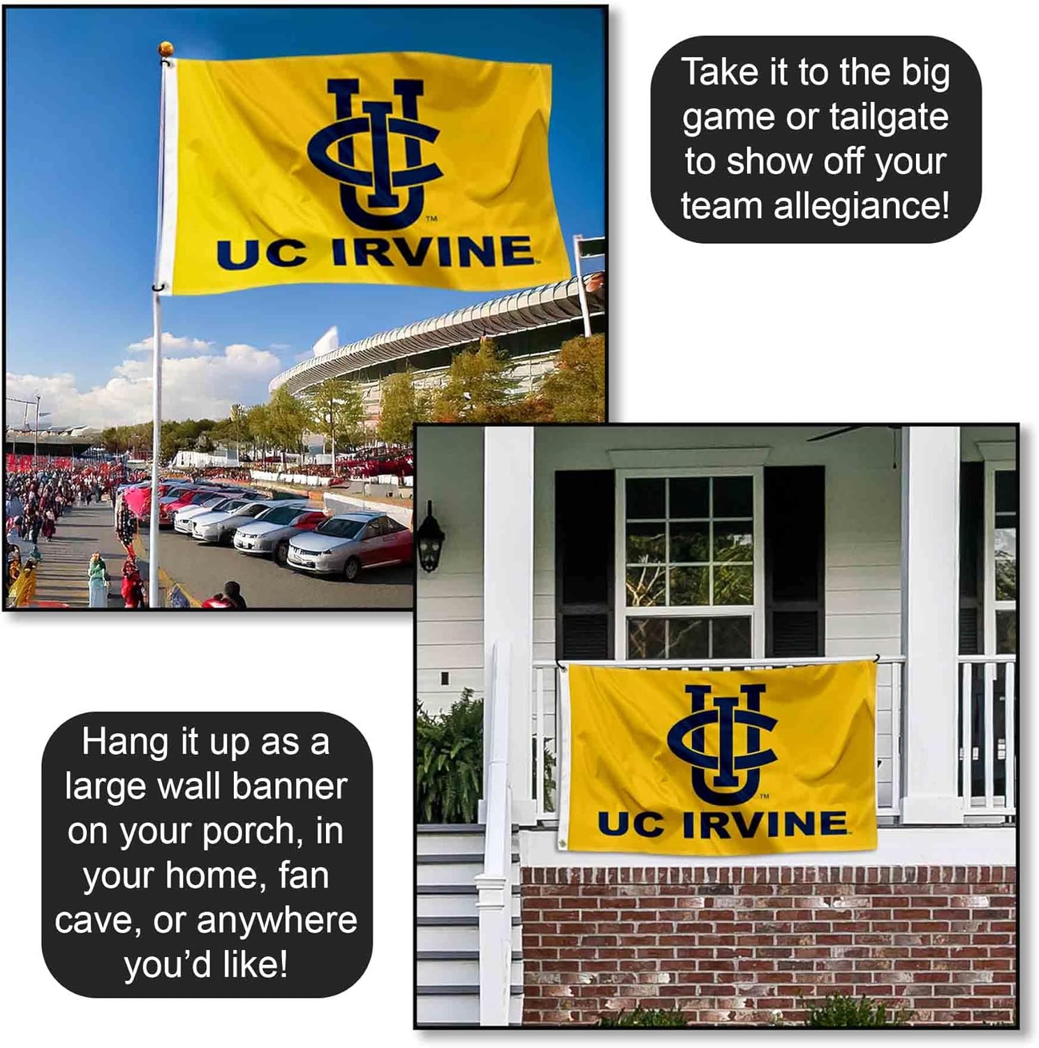 California Irvine Eaters Gold Flag - Image 4