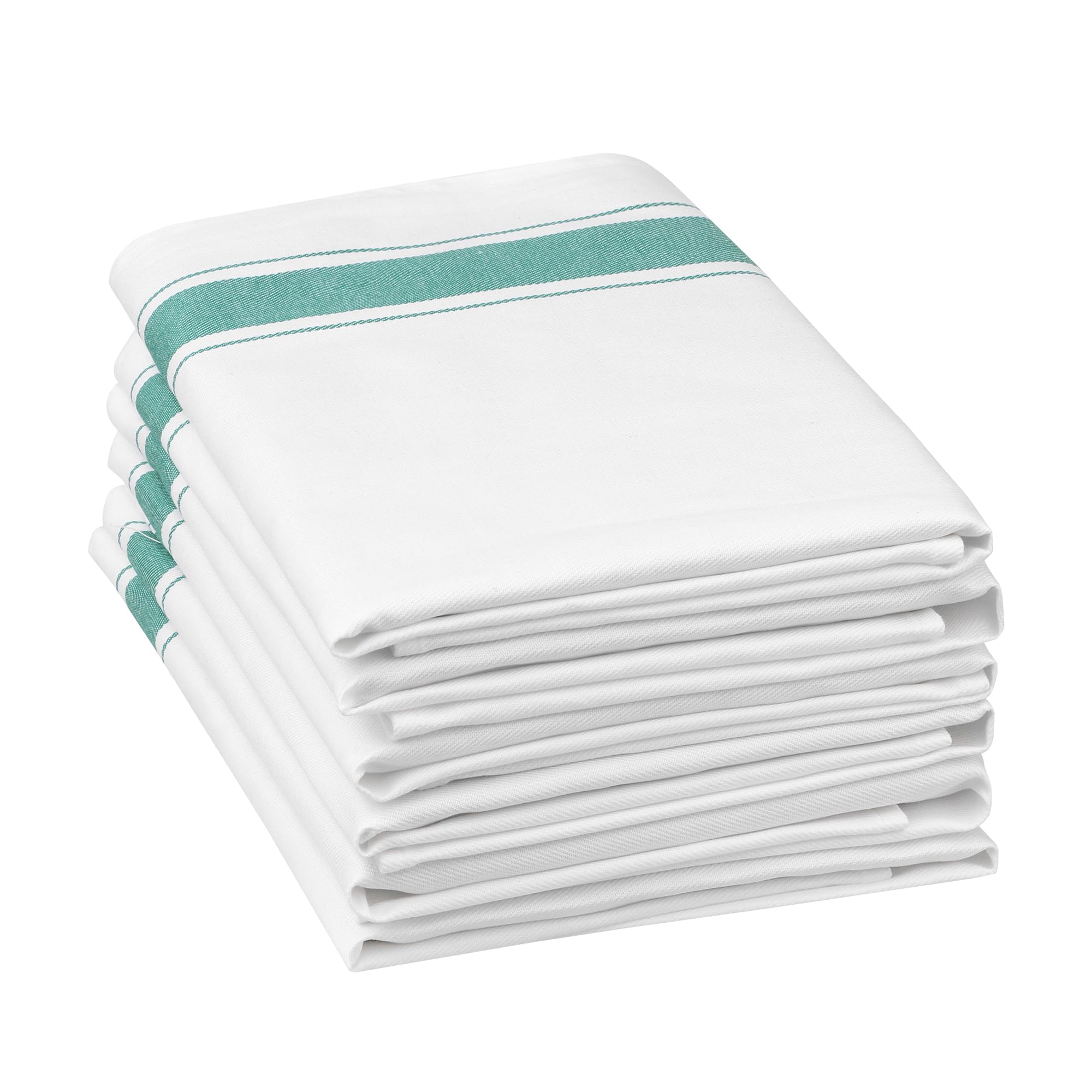 Serviettes de table haut de gamme vert forêt à rayures satinées lot de 6