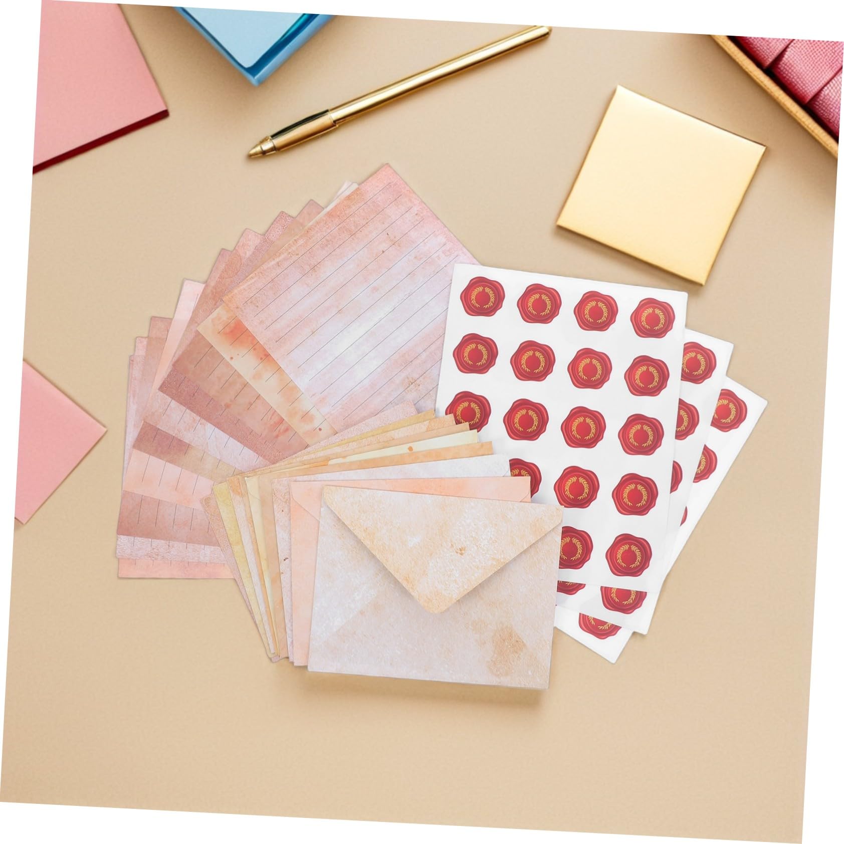 100sätze Retro-briefpapier-set mit Umschlägen Liniertes Vintage-papier für Handgeschriebene Briefe Dekoratives Notizpapier im Antiken Stil