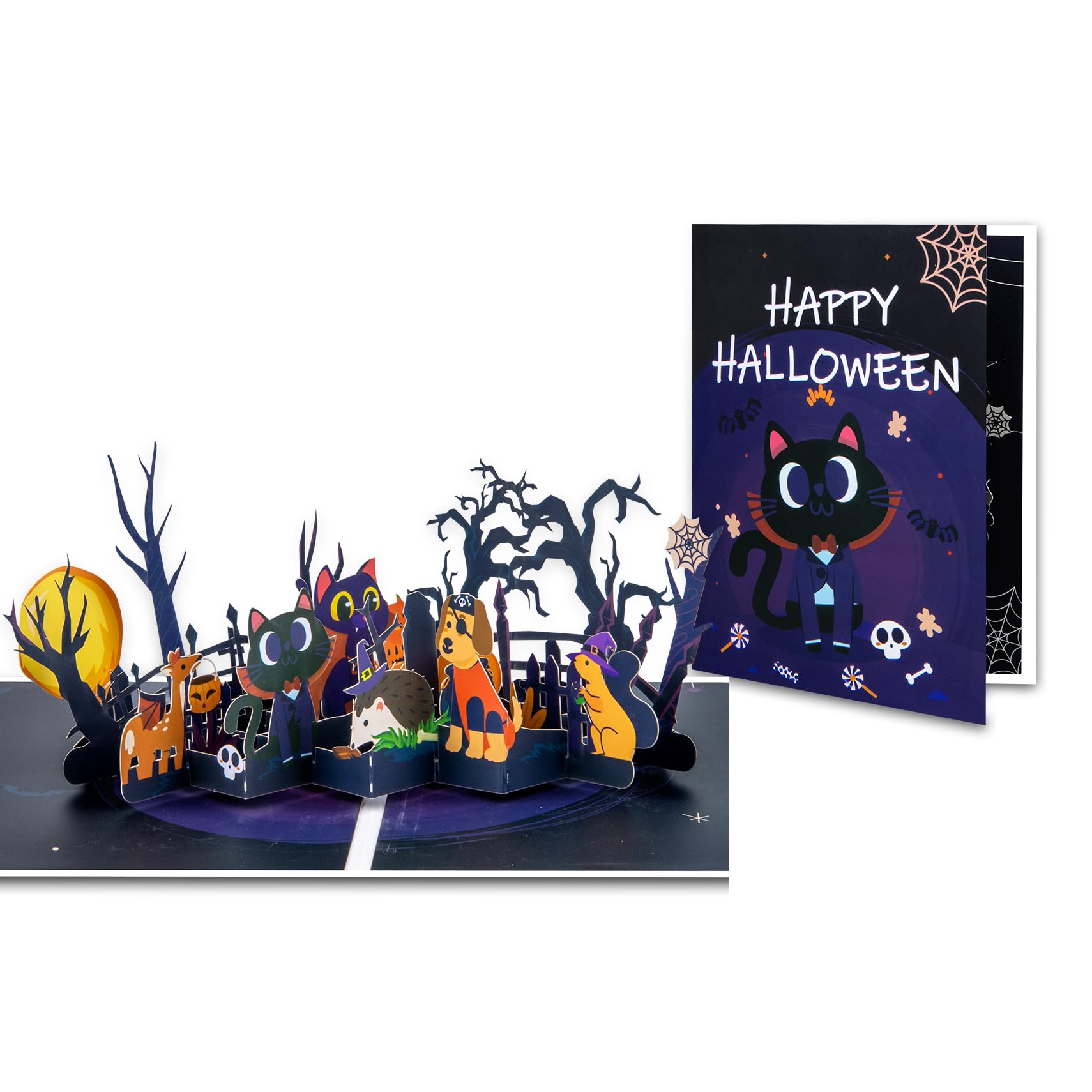GREETING ART Halloween Cards,3D Halloween Card,Animal Themed Holiday Card,Funny Halloween Greeting Cards,Happy Halloween Card for Kids, Boy, Girl