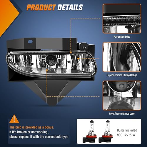 Vista 27 de Nilight Conjunto de luces antiniebla compatible con Ford Focus SVT 2002 2003 2004 2005 2006 Ford Focus SVT 2005-2007 Ford Escape 2003-2004 Ford Ford