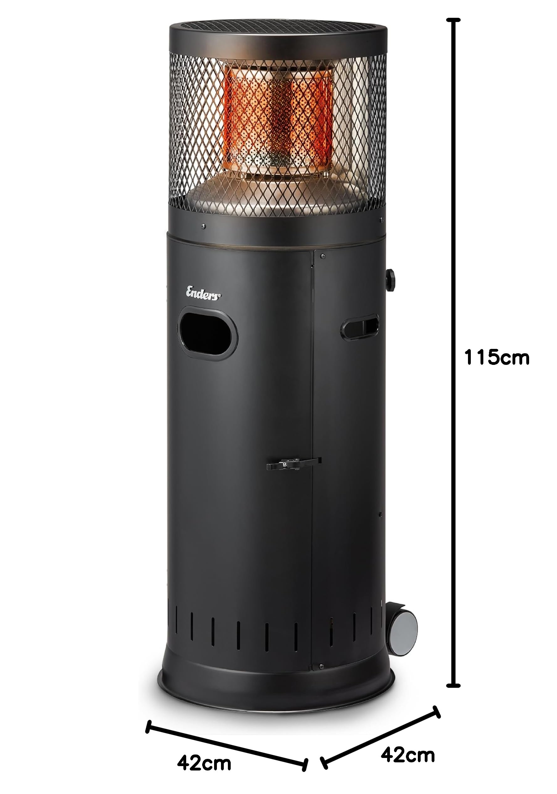 Enders Terrassenheizer Polo Black 2.0 Gas-Heizstrahler 3-6kW Edelstahlbrenner schwarz
