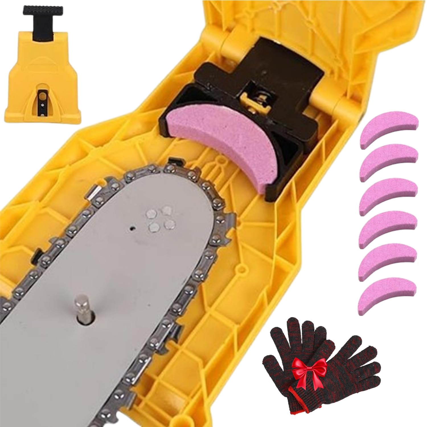 Affuteur Chaine Tronçonneuse,Affuteuse De Chaine Tronconneuse,Affuteur Tronconneuse,Avec 6 Pierres, Précision Instantanée Pour Coupe Efficace (1)