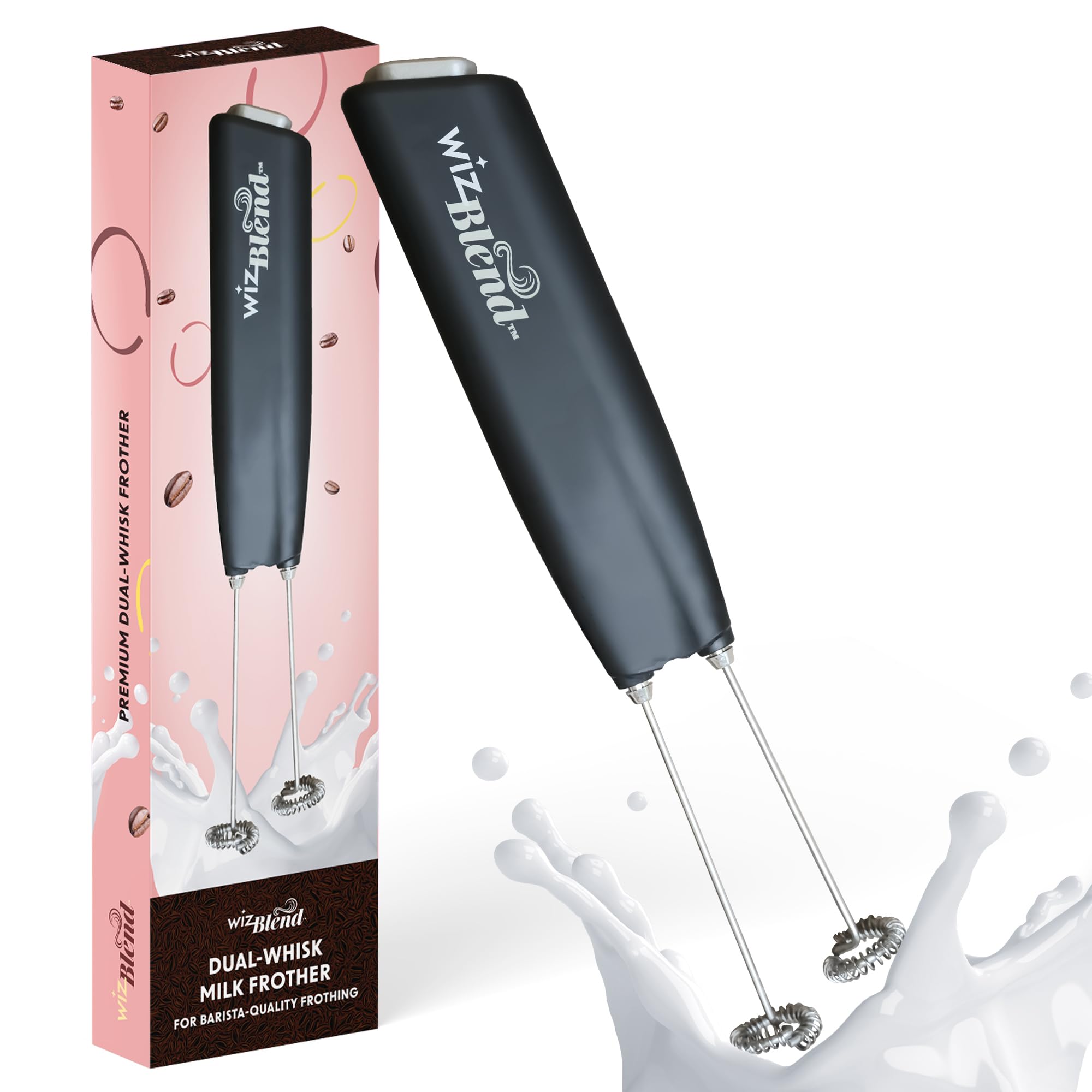Amazon.com: WizBlend Dual Whisk Milk Frother Wand - Powerful