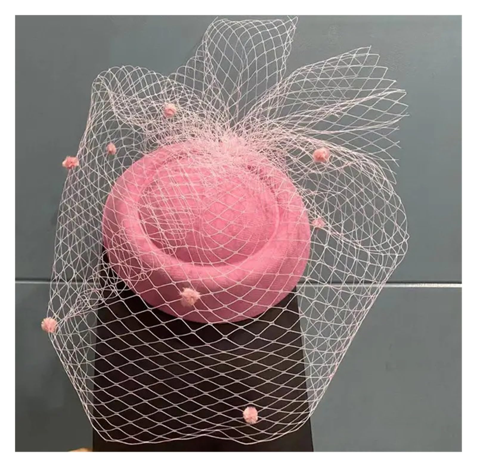 UALXPAO Wedding Hats Fascinate Hat Women Wedding Hair Accessories Dinner Party Headdress for Tea Party,Weddings(Pink)