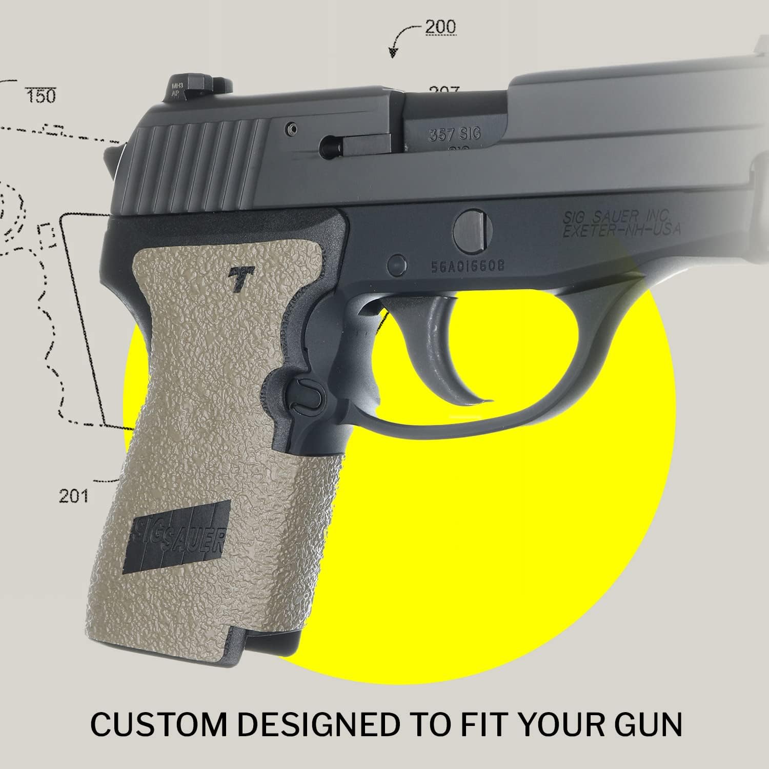 TALON Grips Adhesive Grip – Compatible with Sig Sauer P239 – Made in The USA