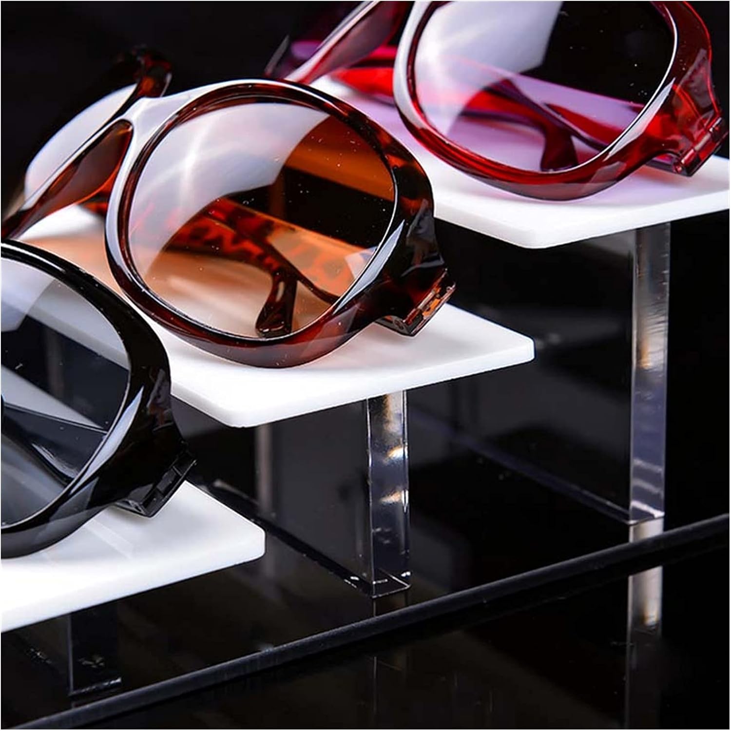 Multilayer Acrylic Sunglasses Display Rack Shelf Eyeglasses Showing Stand Jewelry Desktop Glasses Stand Display Rack Organizer Sunglasses Display Stand (Color : 2 Layers) (4layers)