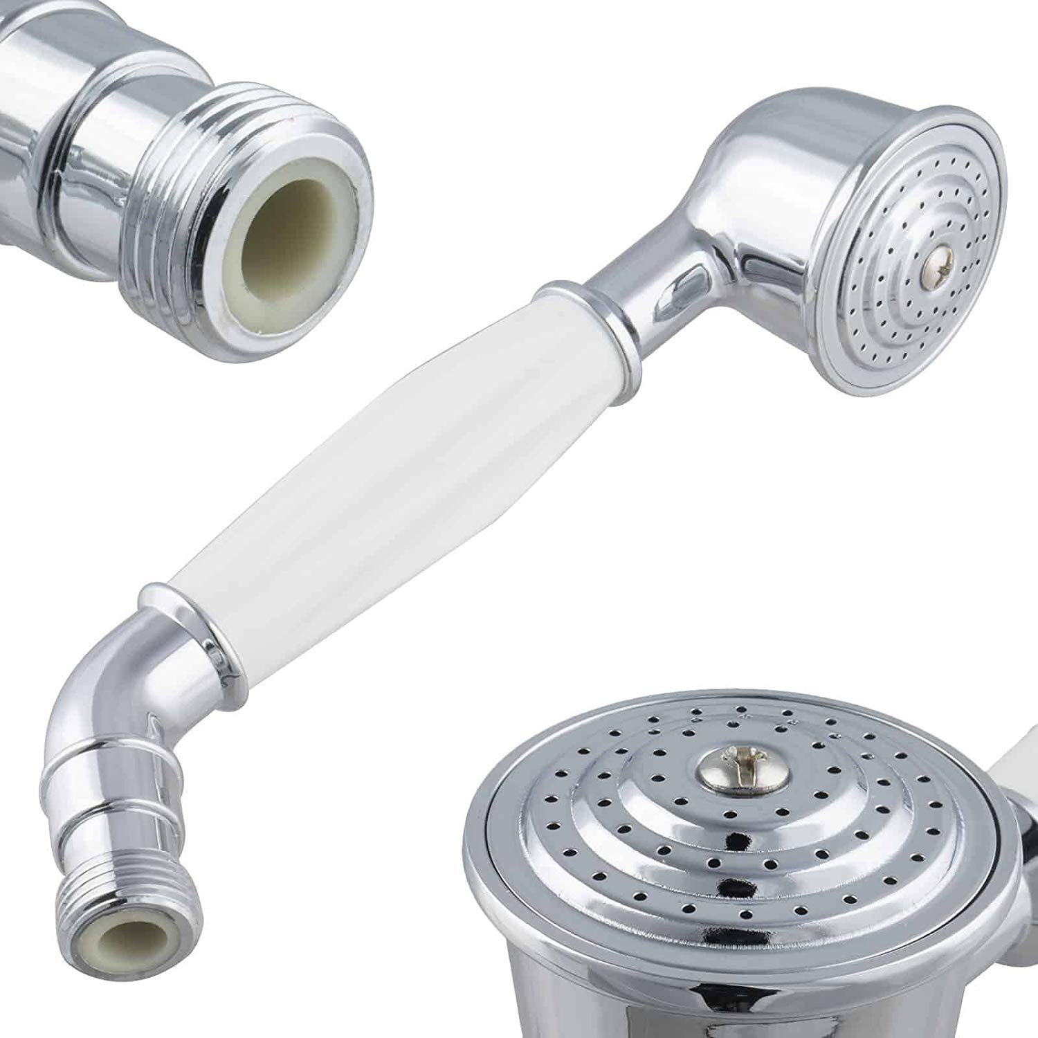 Retro Nostalgie Lluvia Ducha mano ducha ducha de plata latón con mangueras de ducha
