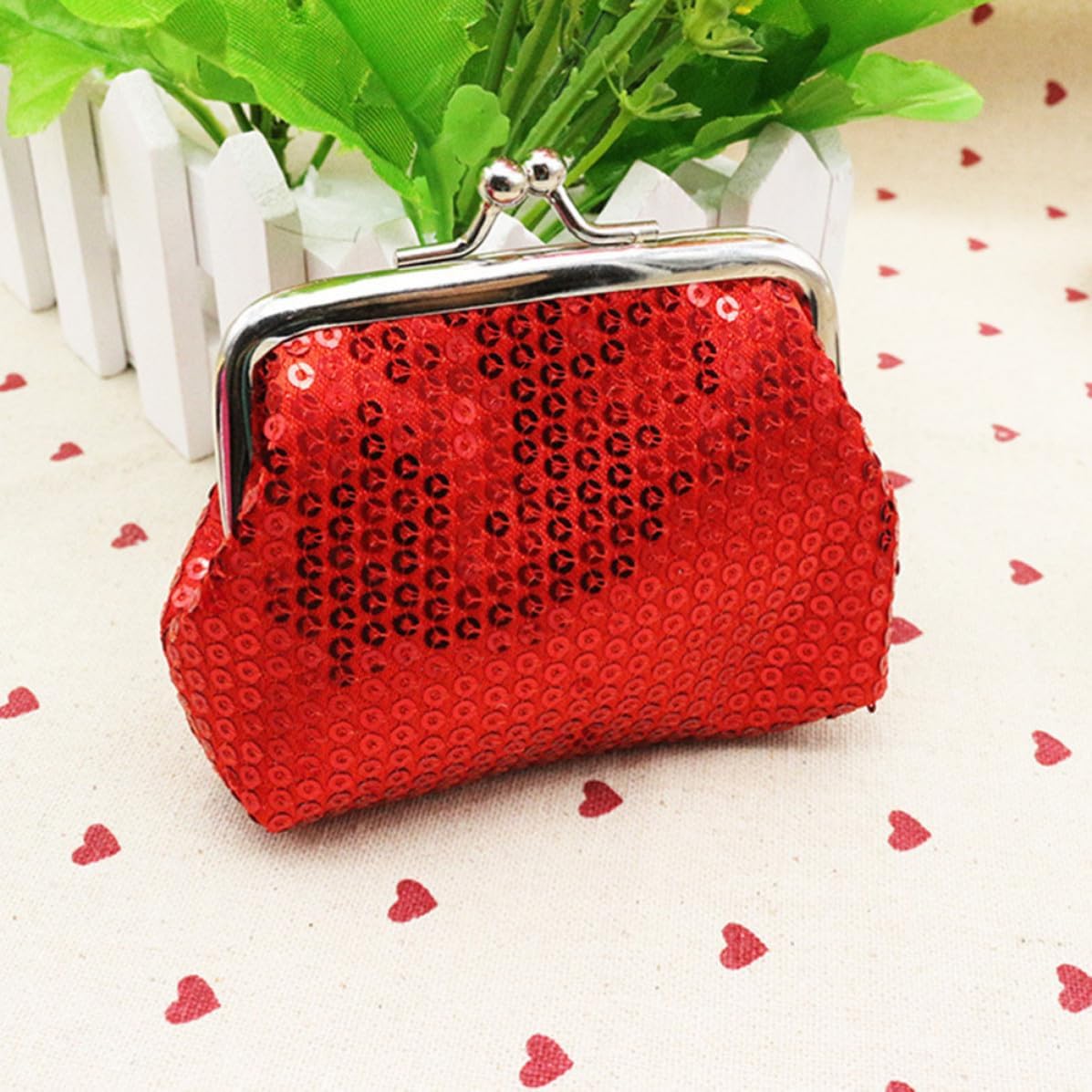 8pcs Sequin Coin Wallet Polyester with Creative Closure