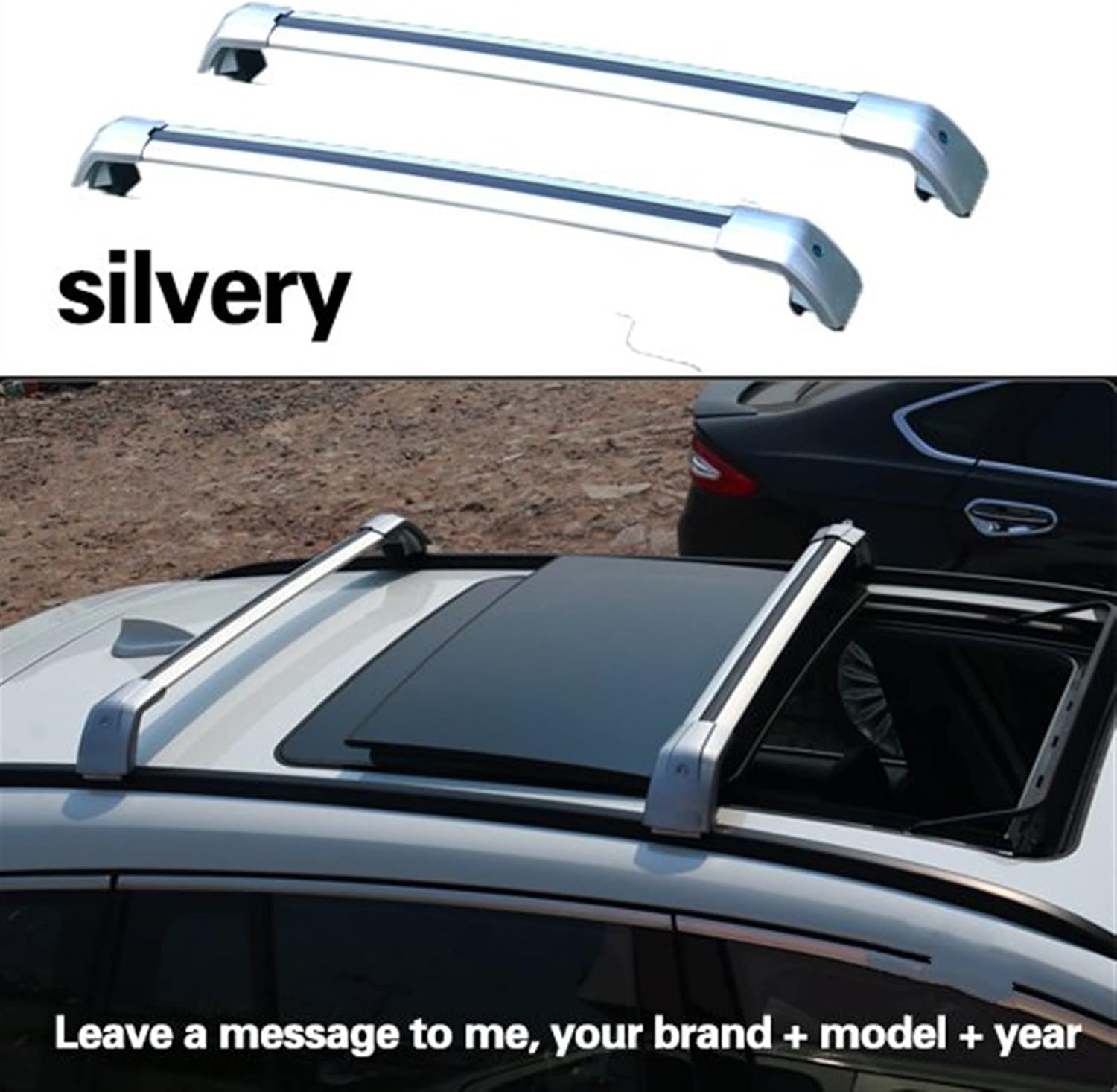 ルーフキャリアルーフレール 2個のルーフバーラゲッジキャリアヒュンダイフォーパリセード2019 2020 2021アルミニウム合金サ