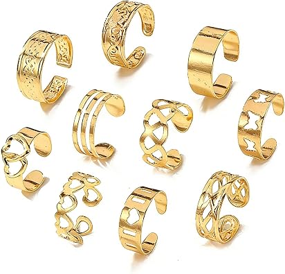 Toe Rings for Women Adjustable Toe Rings for Women Open Toe Ring Summer Beach Foot Jewelry
