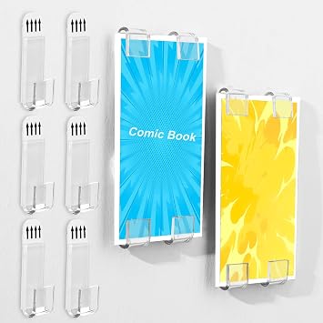 36pcs Clear Floating Comic Book Display Shelves, Self-Adhesive Wall Mount Showcase Holder Stand