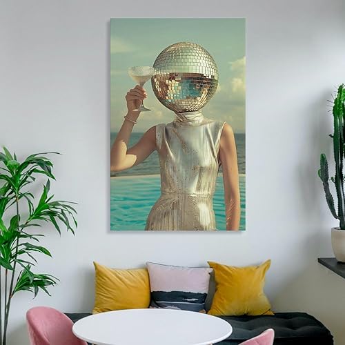 Miniatura 6 de Retro Canvas Wall Art Party Girl Abstract Art 70s Retro Poster Wall Art Picture Painting Poster Canvas Print Posters Artworks Bedroom Living Room