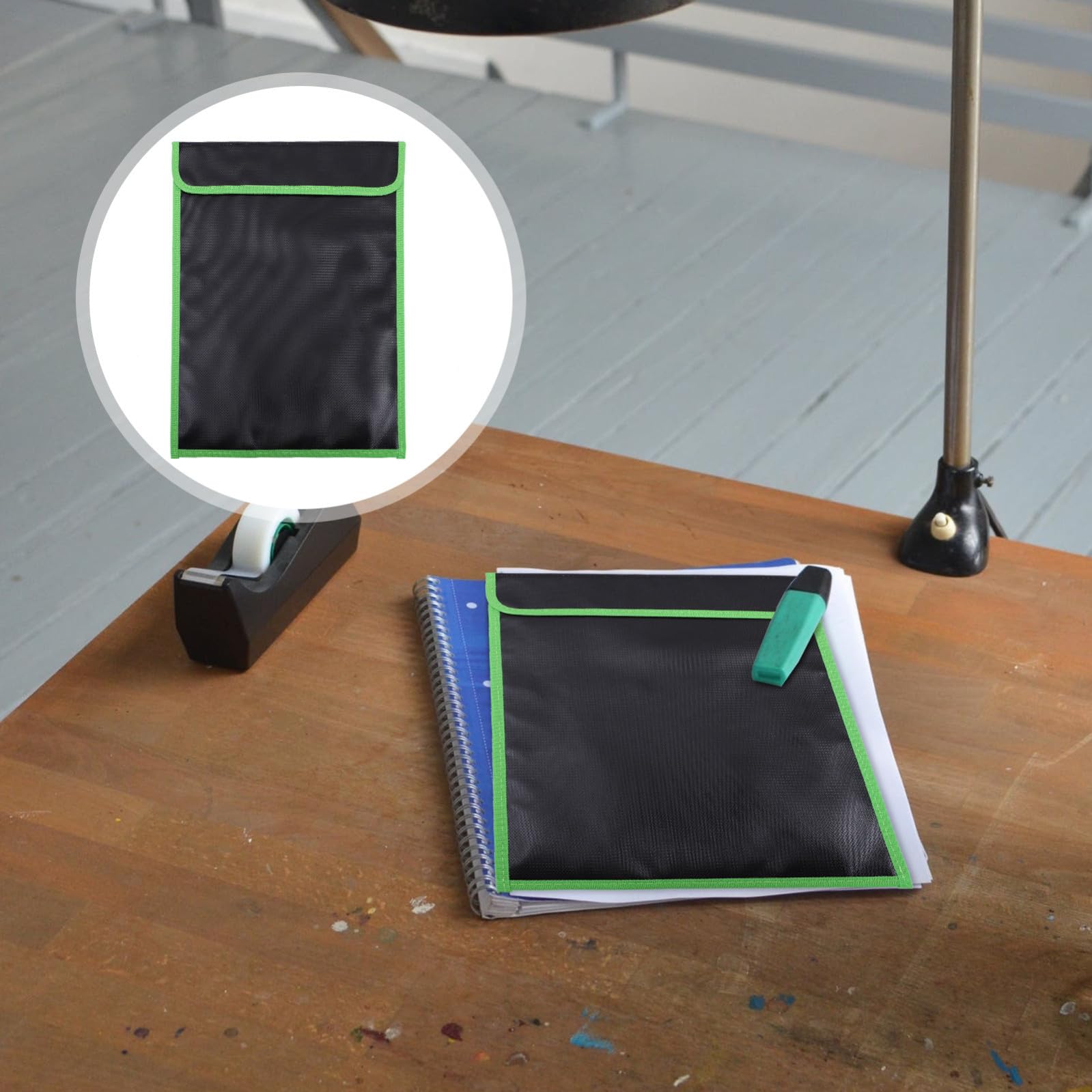 Abaodam Borsa Porta Ignifuga in Fibra di Vetro Rivestimento in Silicone per Ufficio e Casa, Protezione Contro