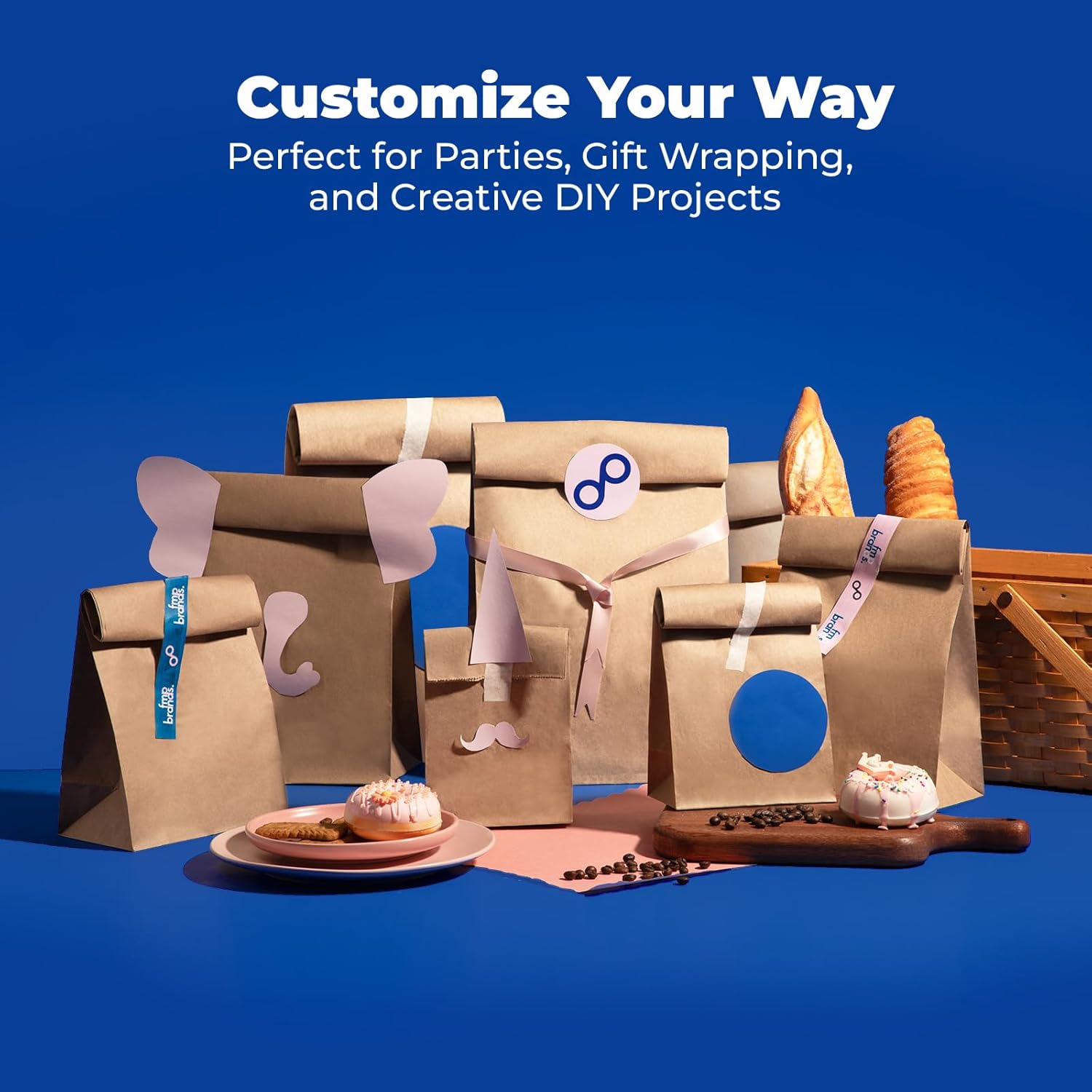 Fit Meal Prep 500 Pack 10 lb Brown Paper Lunch Bags, 13.2 x 6.3 x 4" Premium Kraft Paper Bags Bulk for Small Business, Recyclable Paper Snack Sacks, Durable Grocery Bag for Food Storage, Packing