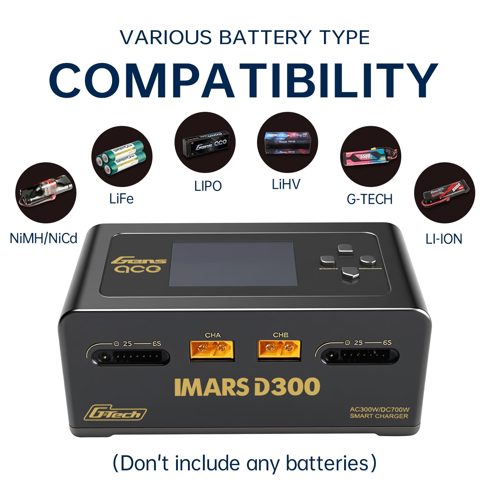 Amazon | リポバッテリー充電器 Gens Ace 充電器 IMARS D300 G-Tech