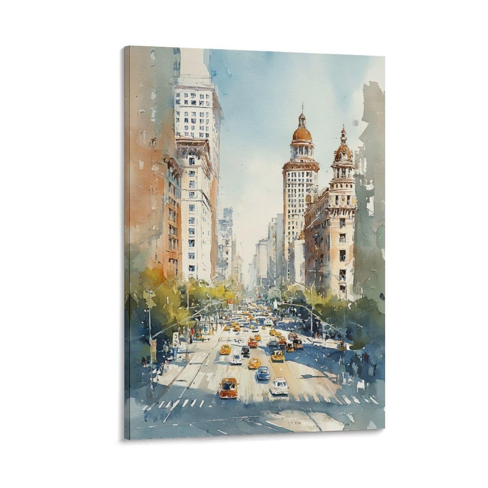 LCYNNH Seattle Watercolor Custom Personalised 20x30inch(50x75cm) Vintage Travel Poster Watercolor Canvas Art