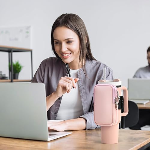 Miniatura 7 de Bolsa para botella de agua para Stanley Cup de 40 onzas, 30 onzas, bolsa para botella de agua para correr, tarjetas, llaves, teléfono, accesorios de