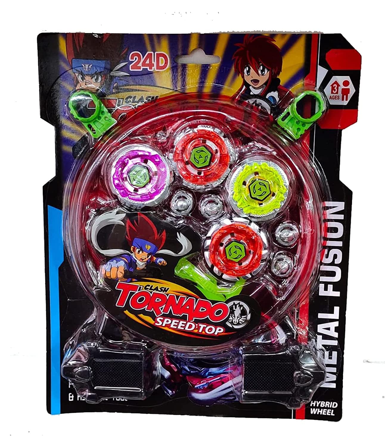 New 4 in 1 Metal Beyb Toy Set with Stadium and 2 Launchers (4 Blade