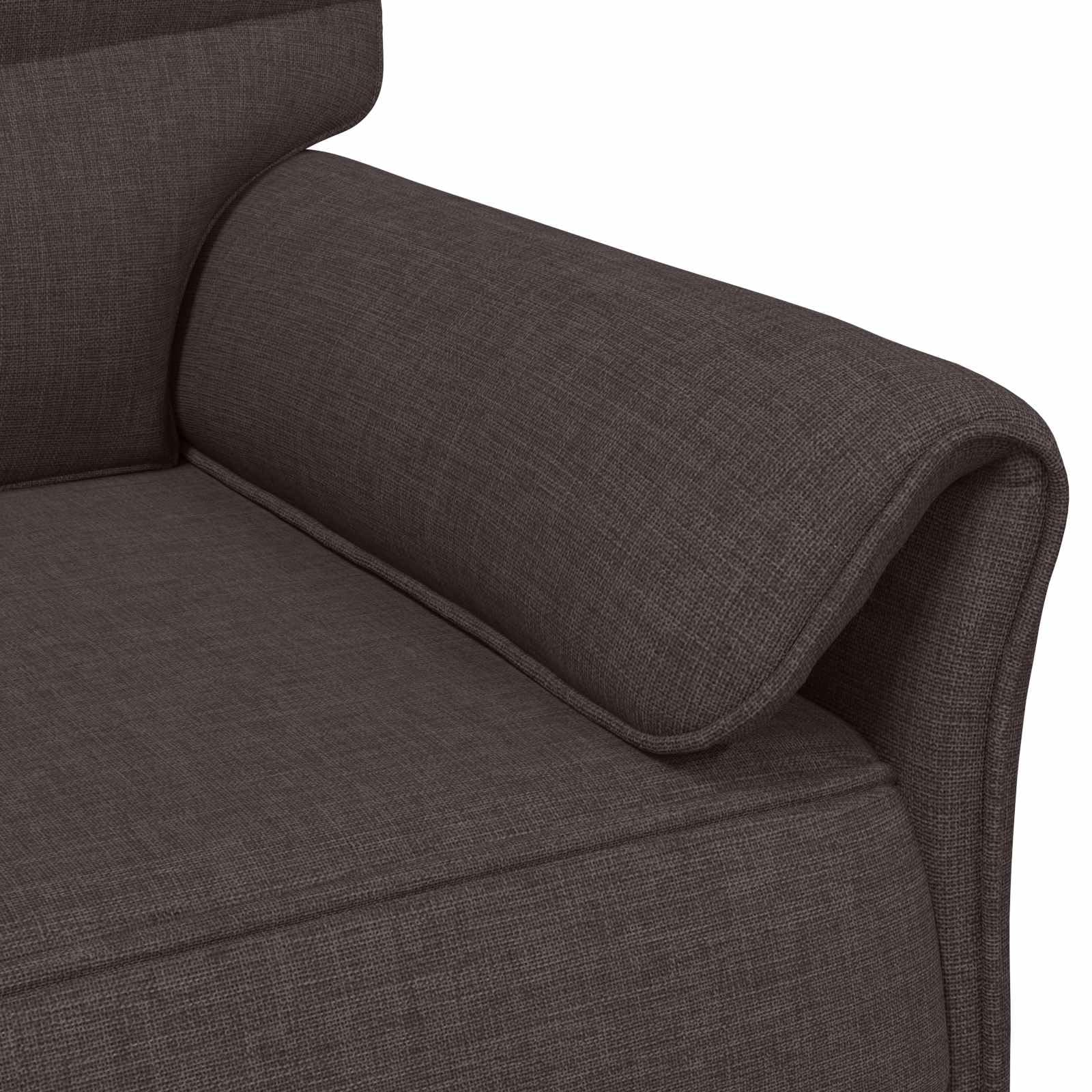 Sofa 100% poliester z metalową ramą i płytą MDF, głębokość siedziska 57 cm, 1-osobowa kanapa do salonu z podłokietnikami, wytrzymała tapicerka, zajmuje mało miejsca, nadaje się do biura i
