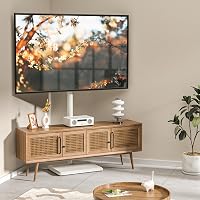 TVON TV Állvány 32-55 Colos Televízióhoz - Állítható Magasságú, Forgatható, 40kg Teherbírású Padlóállvány, VESA 400x400mm Kompatibilis, Fehé 7