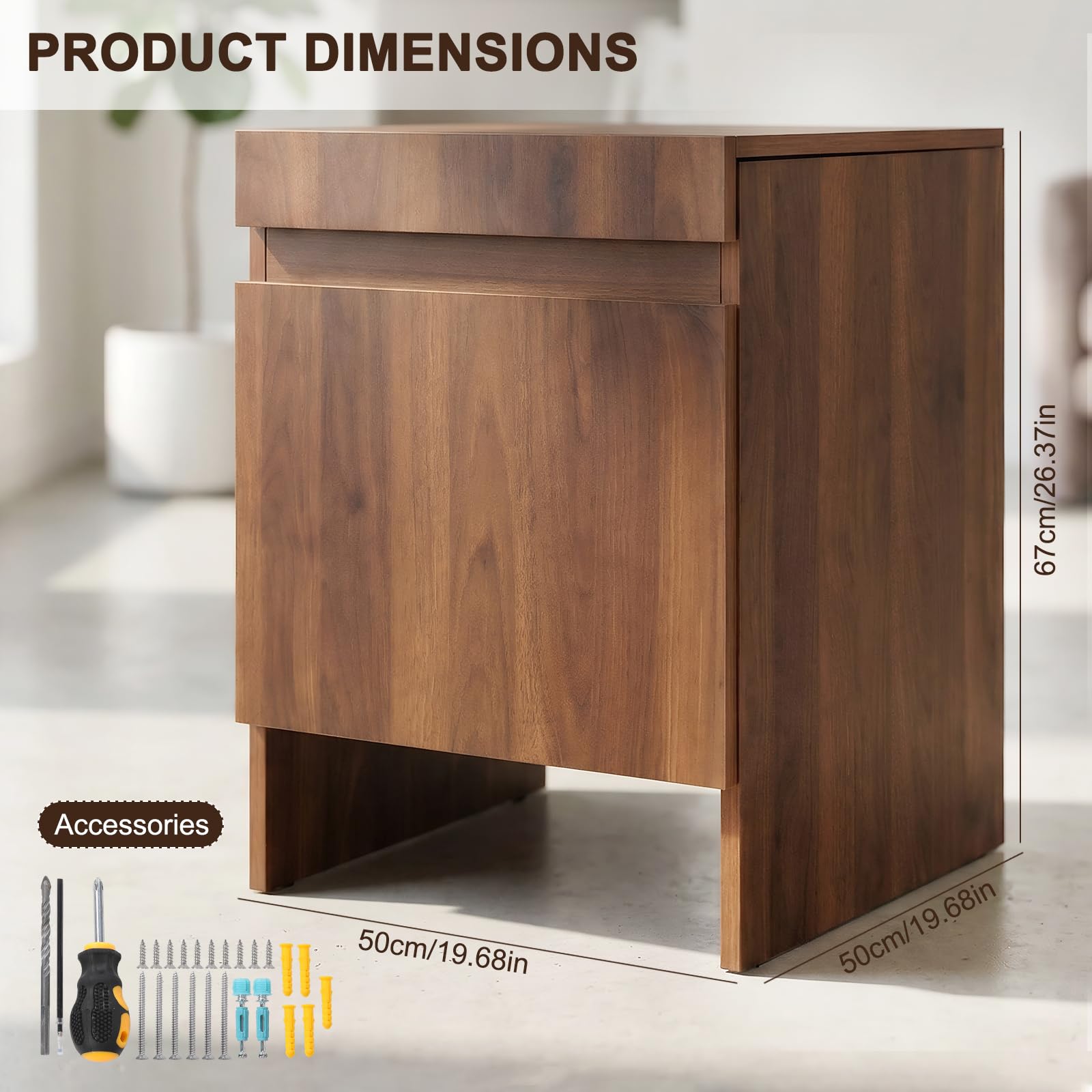 Robot Vacuum Storage Cabinet with Doors Robot Vacuum Cabinet with Pull-Out Top Wood Freestanding Rack for Small Space Bedroom Kitchen Office Home