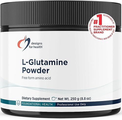 Designs for Health Vegetarian L Glutamina en polvo – Suplemento puro de 3000 mg de aminoácidos – Promueve la recuperación muscular, intestino +