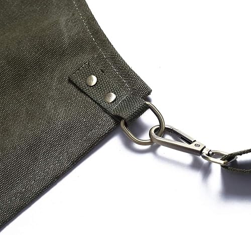 Miniatura 4 de Luchuan Delantales de chef para hombres y mujeres, delantal de trabajo de lona con bolsillo grande y correas largas ajustables M-XXL