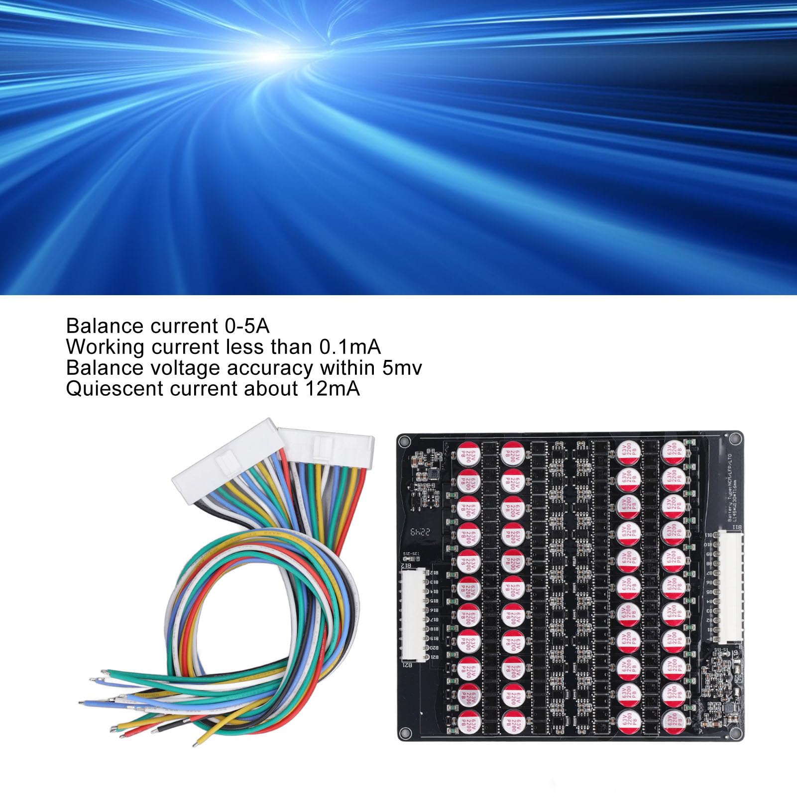 Bilanciatore Equalizzatore Trasferimento Energia Condensatore Attivo 5A per Batteria Al Litio, Modulo di Equalizzazione 17‑21S Ad Alta Precisione per Pacco Batteria, Materiale PCB,