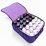 Essential Oil Storage Case, 30 Slot 3inch High Purple Organizer with Adjustable Dividers, 8mm Shockproof Foam Travel Carrying Case for doTERRA Young Living Bottles, Fits 5ml 10ml 15ml Sizes (Purple)