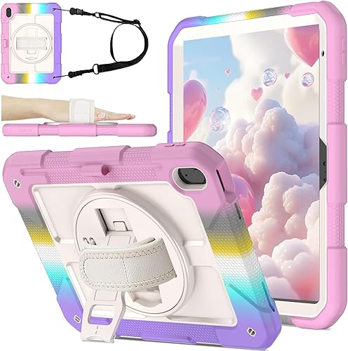 BMOUO Funda para iPad (A16) 11 generación de 11 pulgadas 2025iPad 10 generación de 10.9 pulgadas 2022, soporte giratorio 360 y soporte para lápices