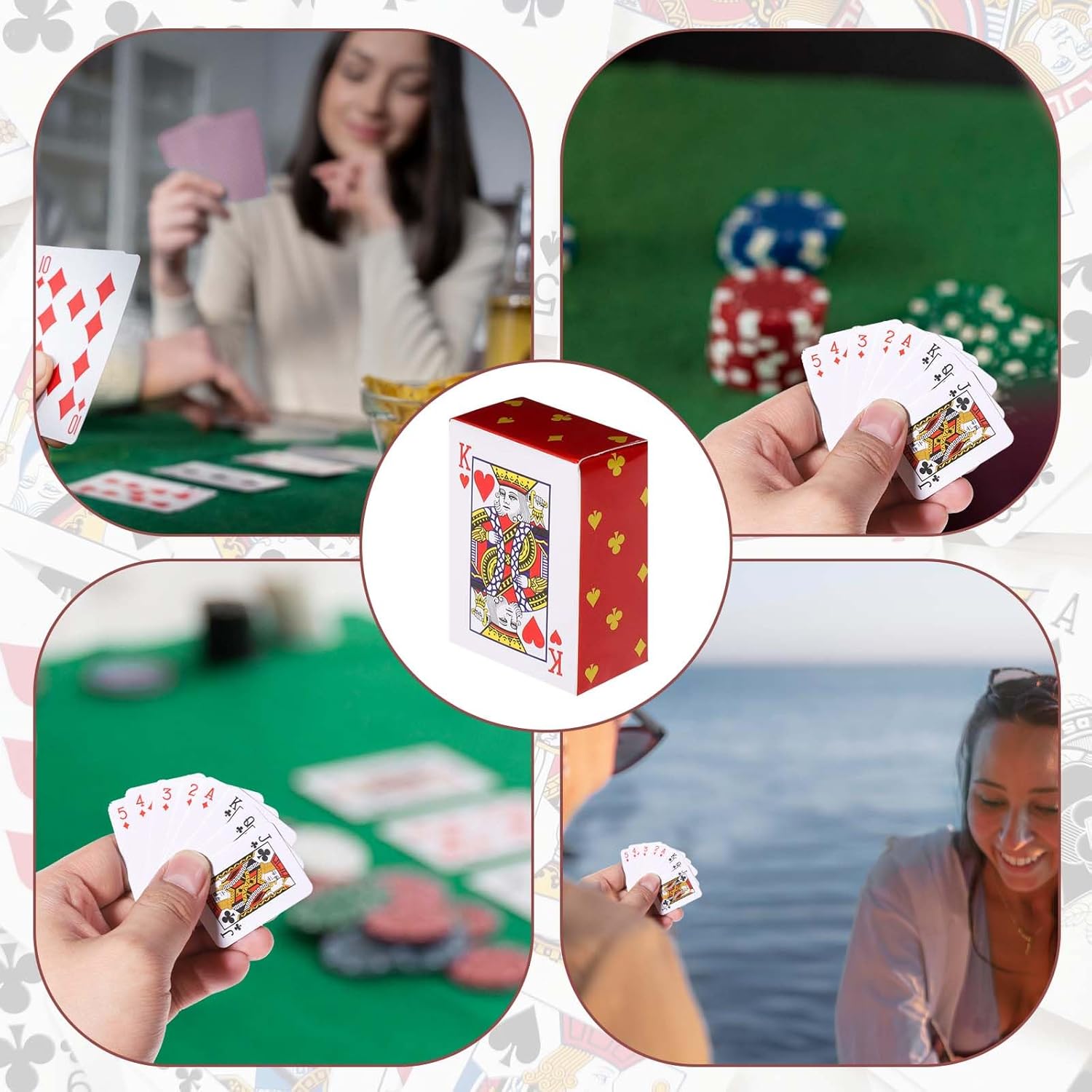 5 Decks Mini Playing Cards, Party Spoof Fun Smal Playing Cards, Miniature Poker Cards, Mini Poker Game for Adults, Party Favor, Tiny Deck of Novelty Party Gift for Par, Christmas, Halloween(Small)mini