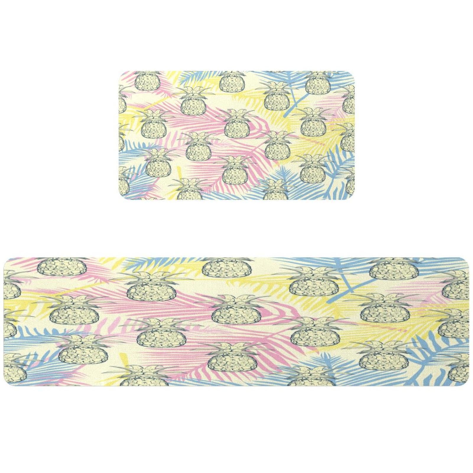 Tapis de cuisine lot de 2 ananas tropical absorbant et lavable