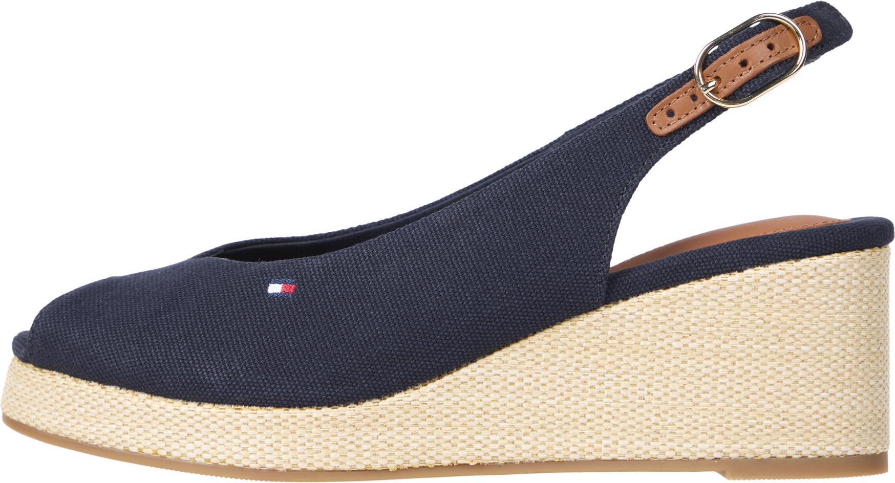 Tommy Hilfiger Women’s Flag Wedge Slingback Espadrilles with Adjustable Straps, Blue (Space Blue), 7