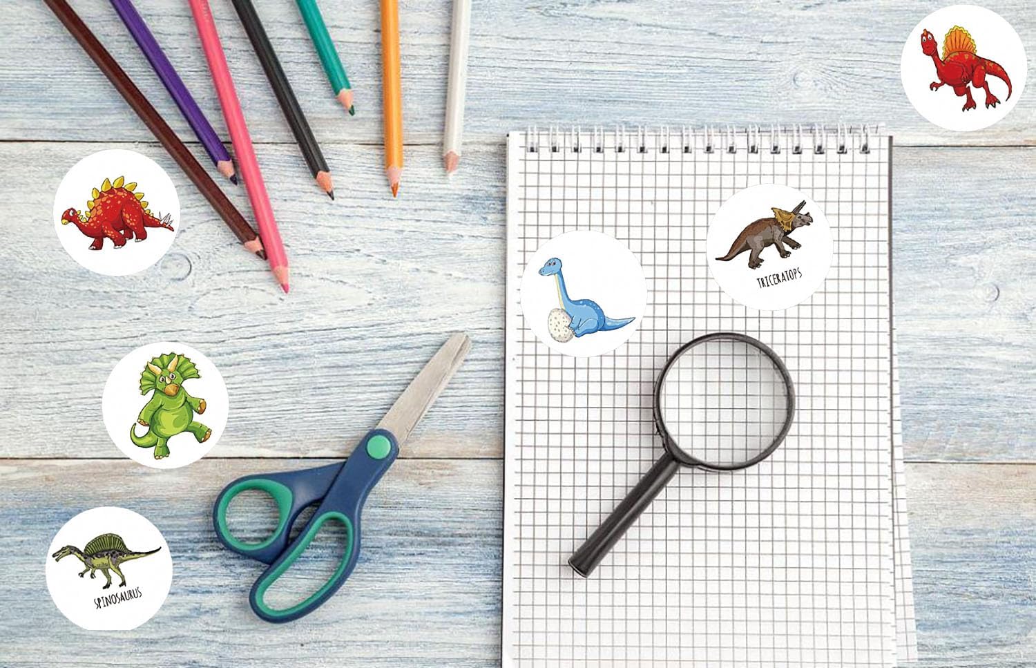 1000pcs 1inch Dinosaur Stickers Teacher Reward Stickers for Reward Self-Adhesive Incentive Stickers for Birthday Party Decor DIY Wedding Teachers (Dinosaur A+B)