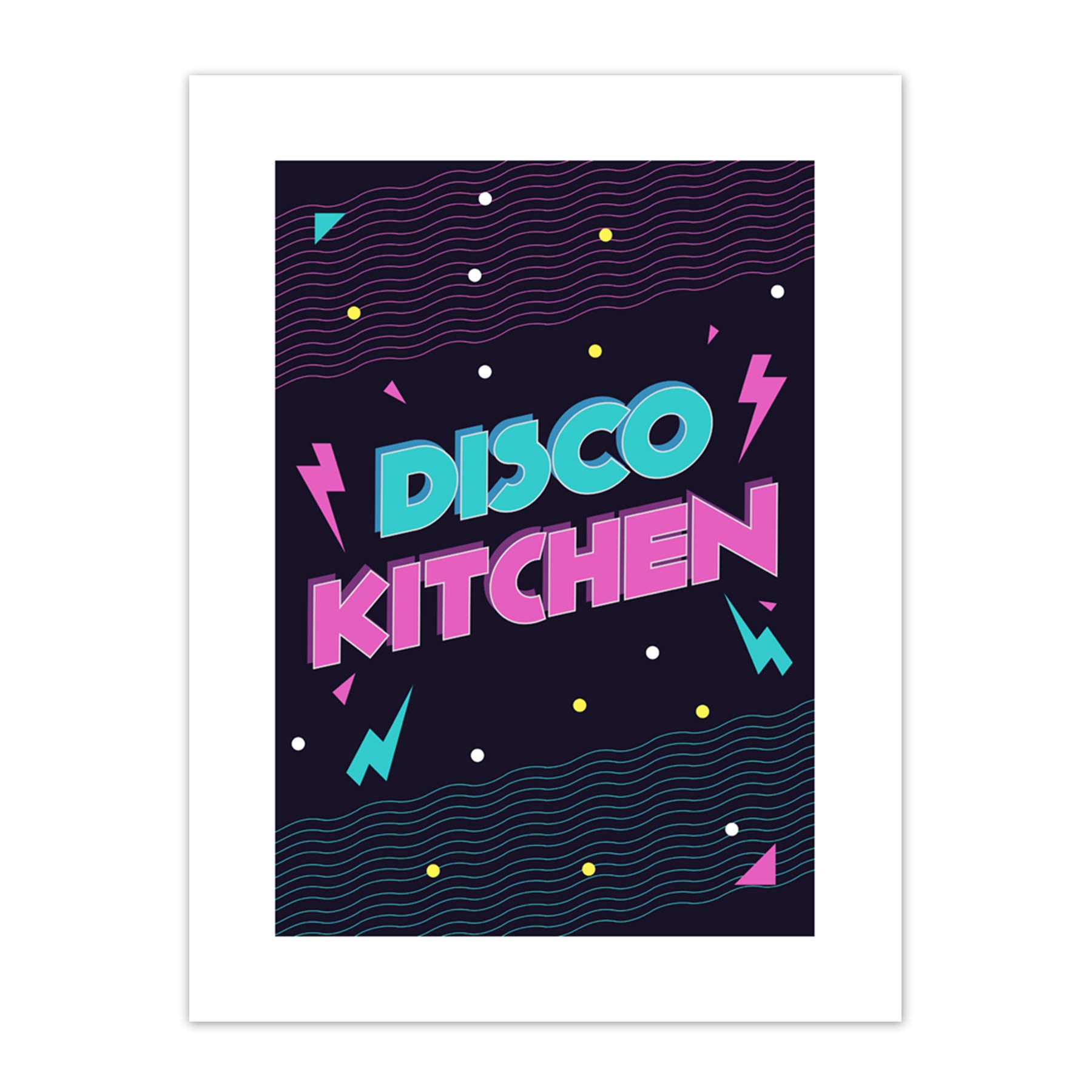 Wee Blue Coo Disco Kitchen 80s Art Print Canvas Premium Wall Decor Poster