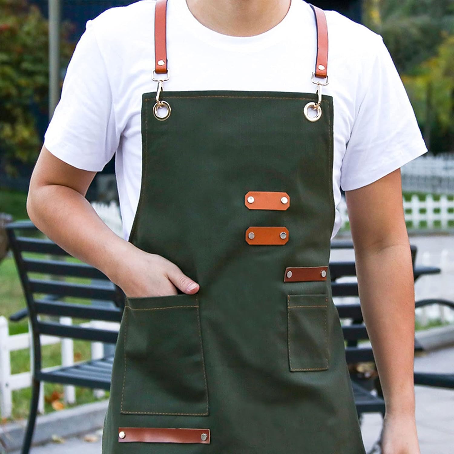 tool apron,Work Apron With Pockets, Work Apron Canvas Apron Workshop Tool Apron with Adjustable Straps for Barber,Kitchen,Gardener,Cafeshop (Color : Blue, Size : X-Large) (Color : Yellow, Size : X-Lar
