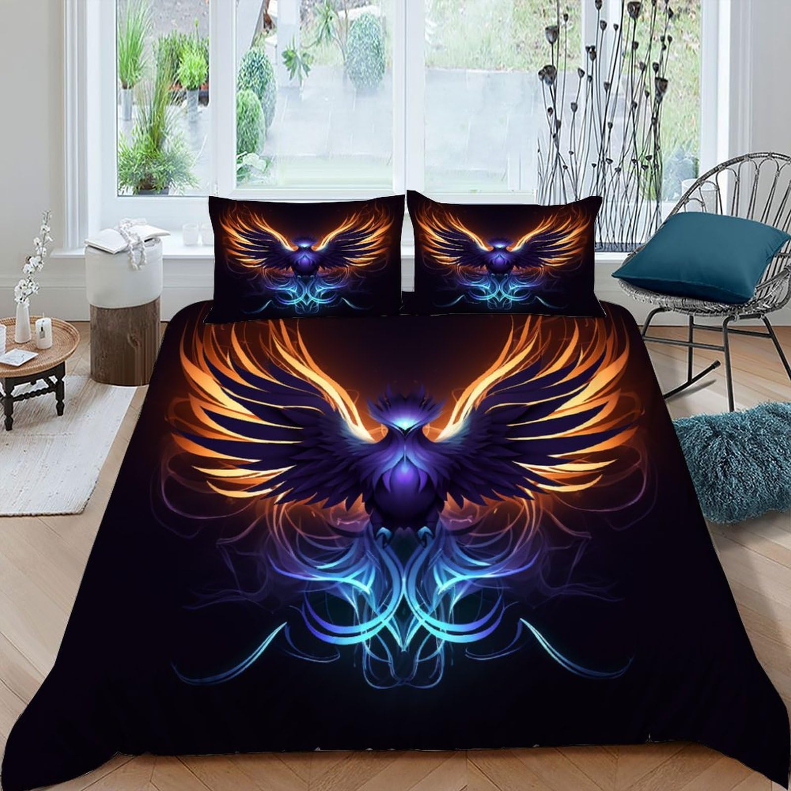 Parure de lit microfibre king size avec housse de couette 2 pièces starry sky theme