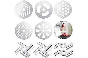 9 Pieces Meat Grinder Blades/Plate Discs of Stainless Steel Food Grinder