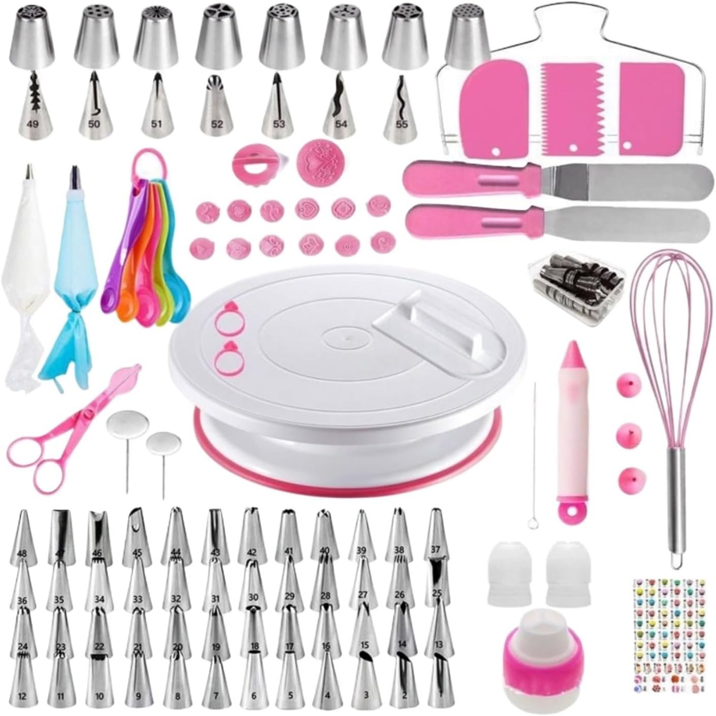 Genérico 137Pcs, Cake Decorating Tools Kit, Multi-functional Easy To Clean Piping Nozzle Bag Set Rust-proof(3pcs)
